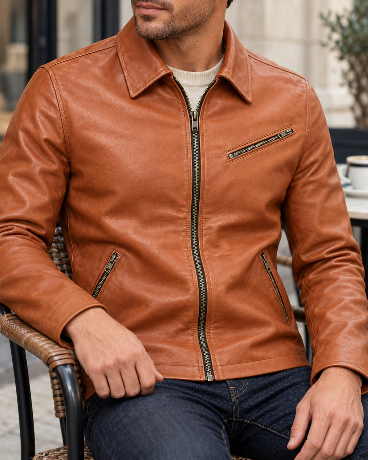 Delorne Alder lambskin jacket — lifestyle