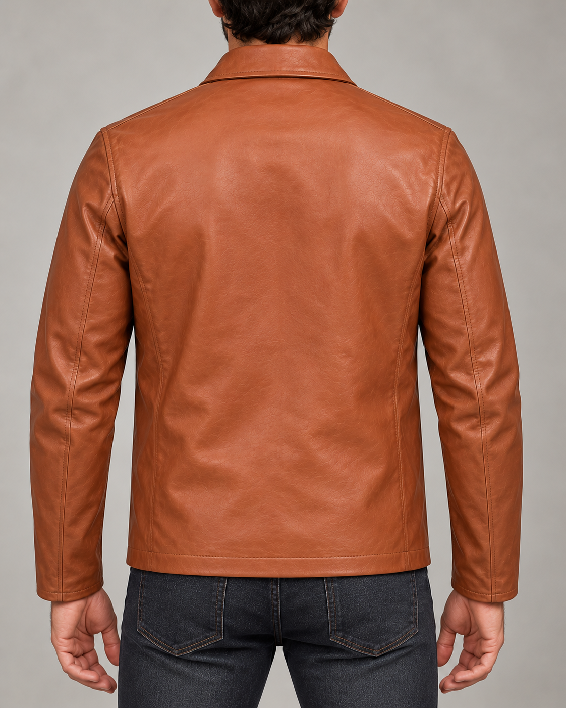 Delorne Alder lambskin jacket — generated back-view visualization