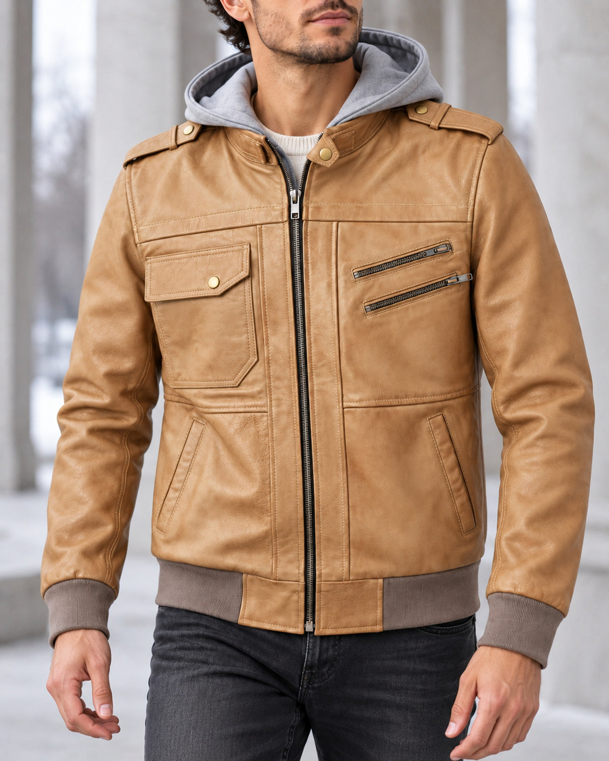 Delorne Atlas lambskin jacket — three quarter fit