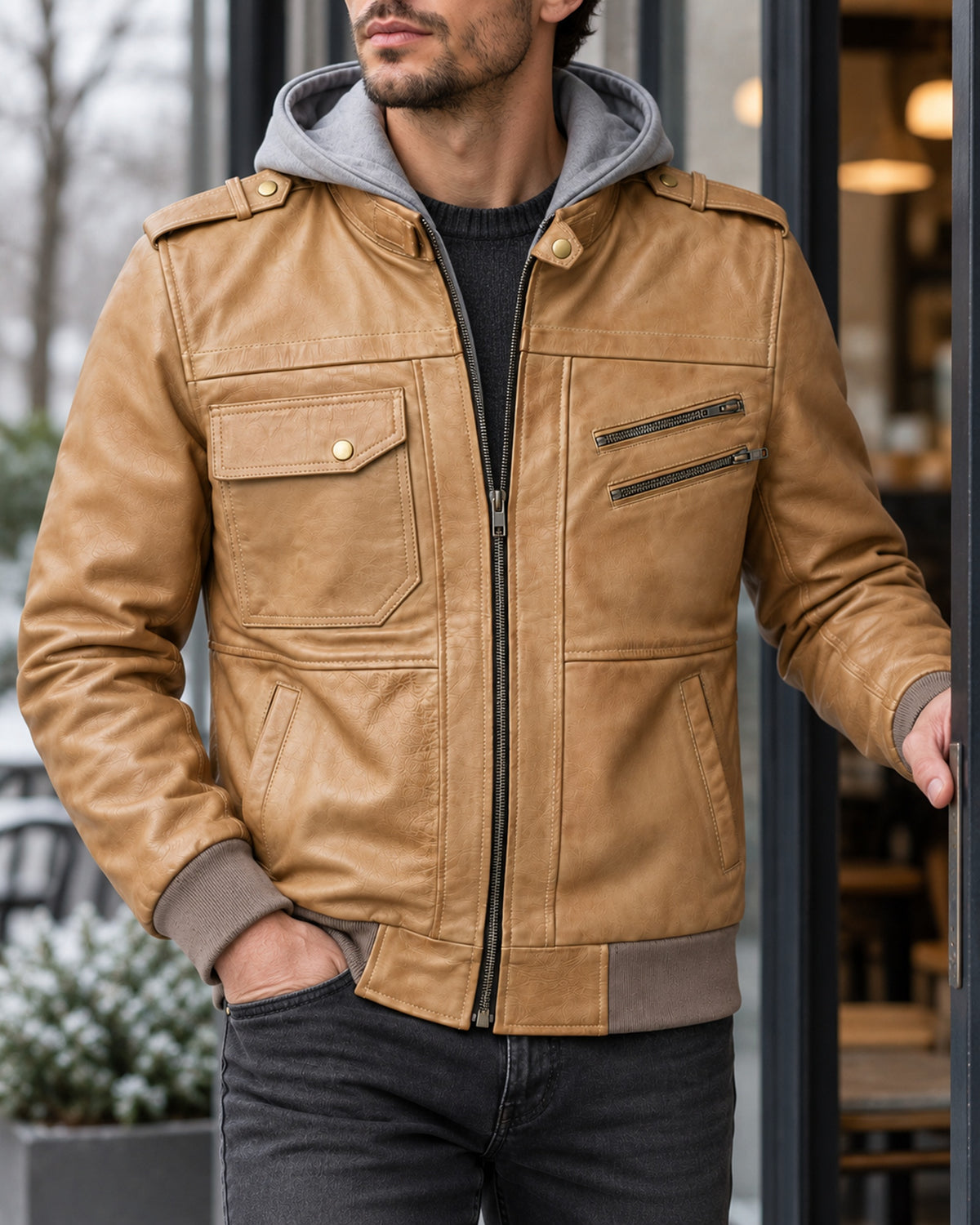 Delorne Atlas lambskin jacket — street everyday