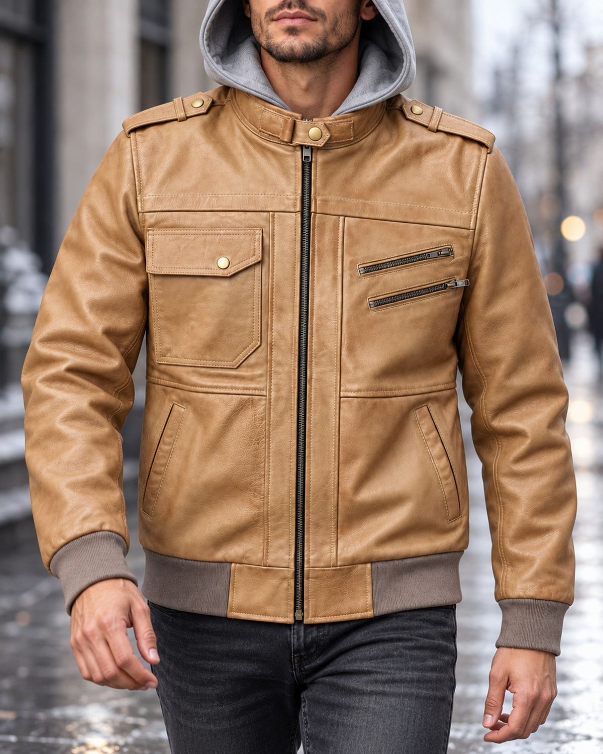 Delorne Atlas lambskin jacket — lifestyle