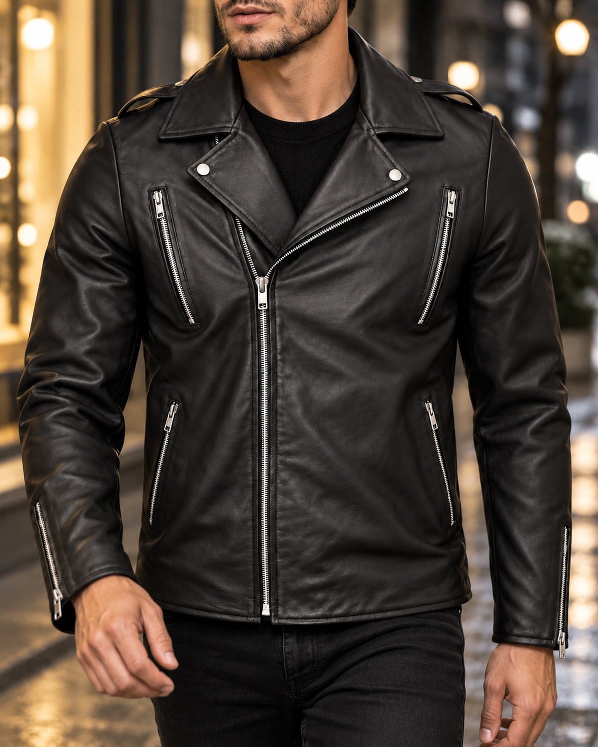 Delorne Onyx lambskin jacket — street everyday