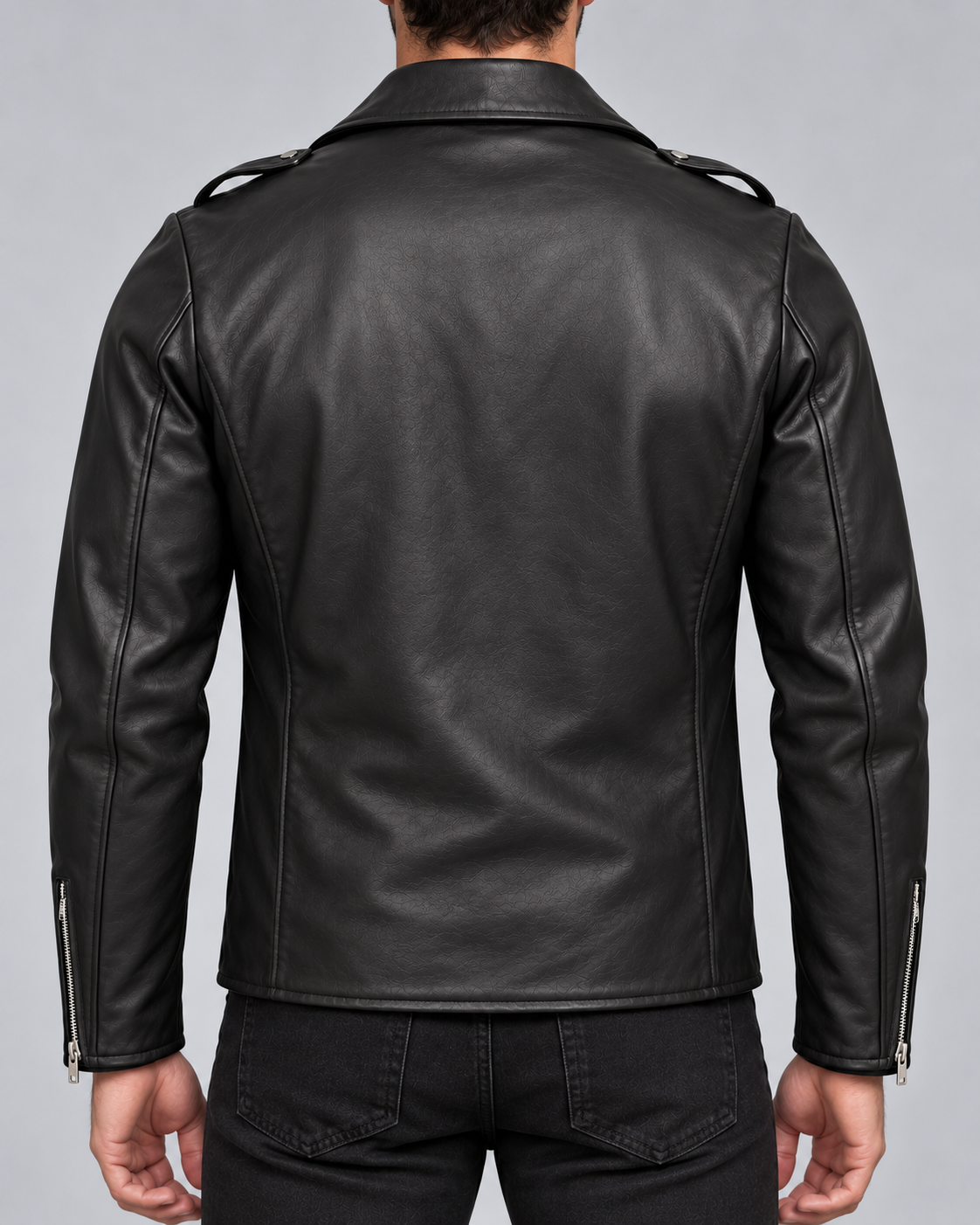 Delorne Onyx lambskin jacket — generated back-view visualization