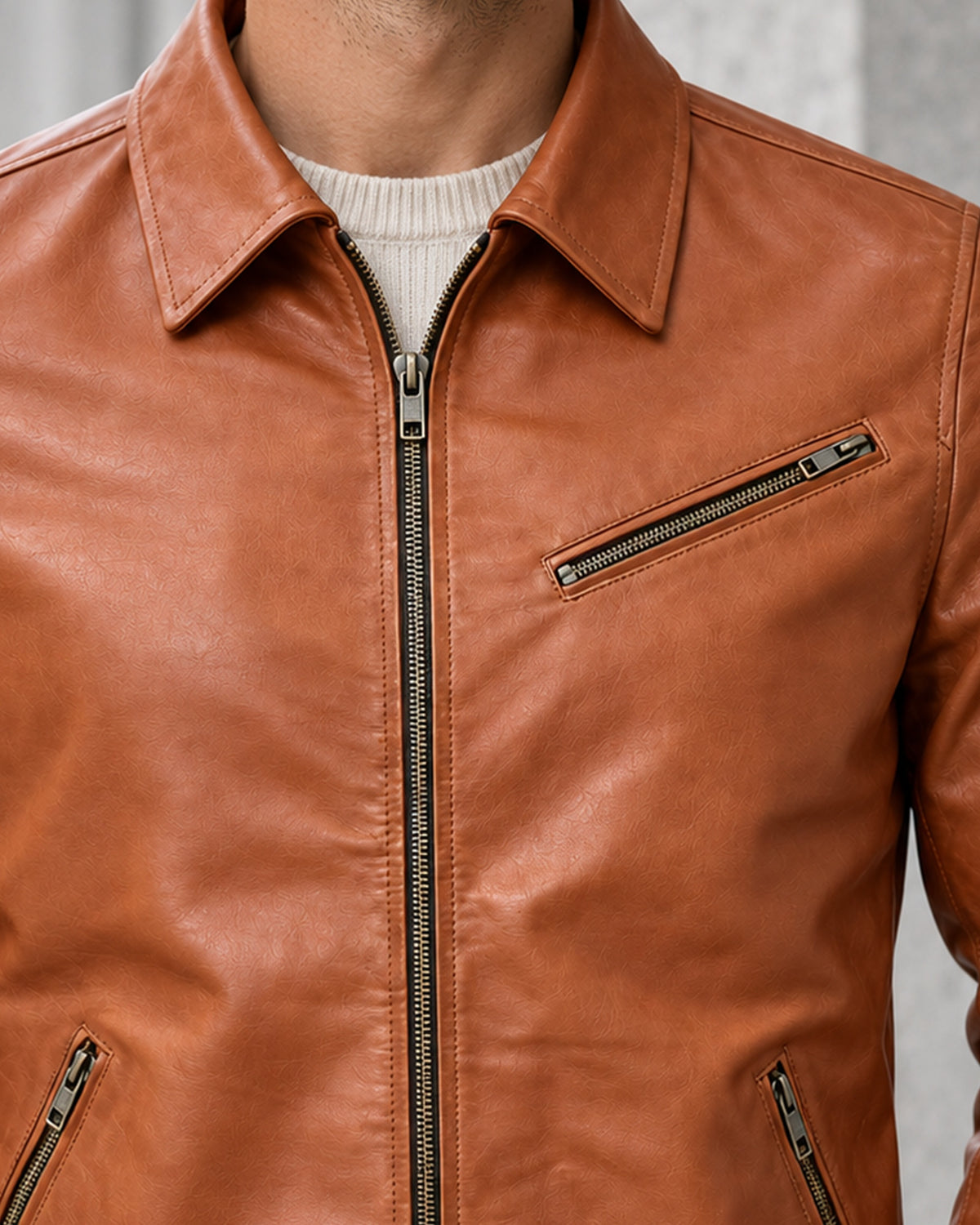 Delorne Alder lambskin jacket — feature detail