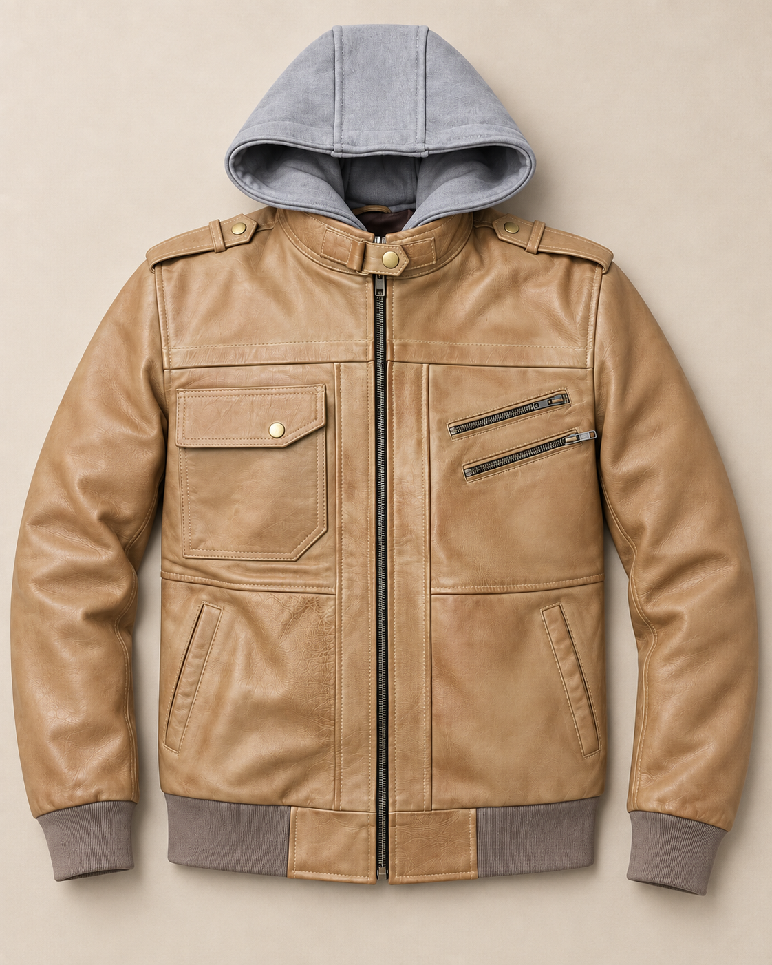 Delorne Atlas lambskin jacket, full front product view