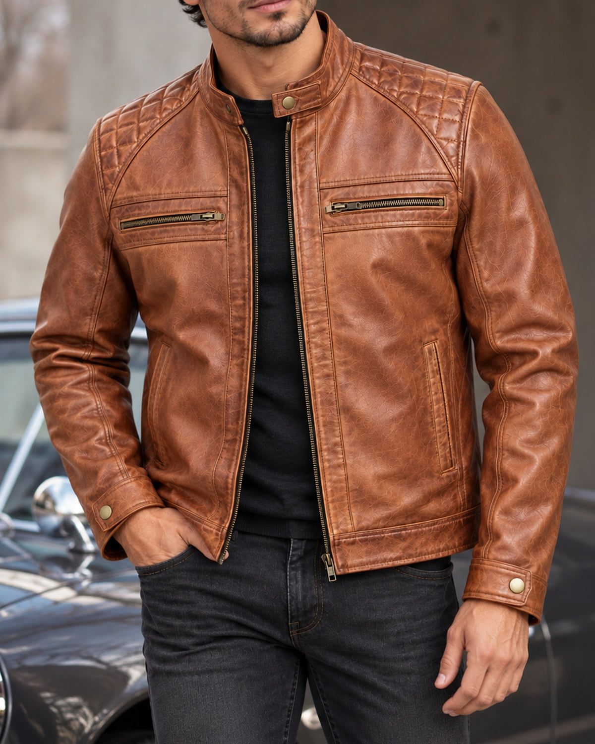 Delorne Mercer lambskin jacket — hero