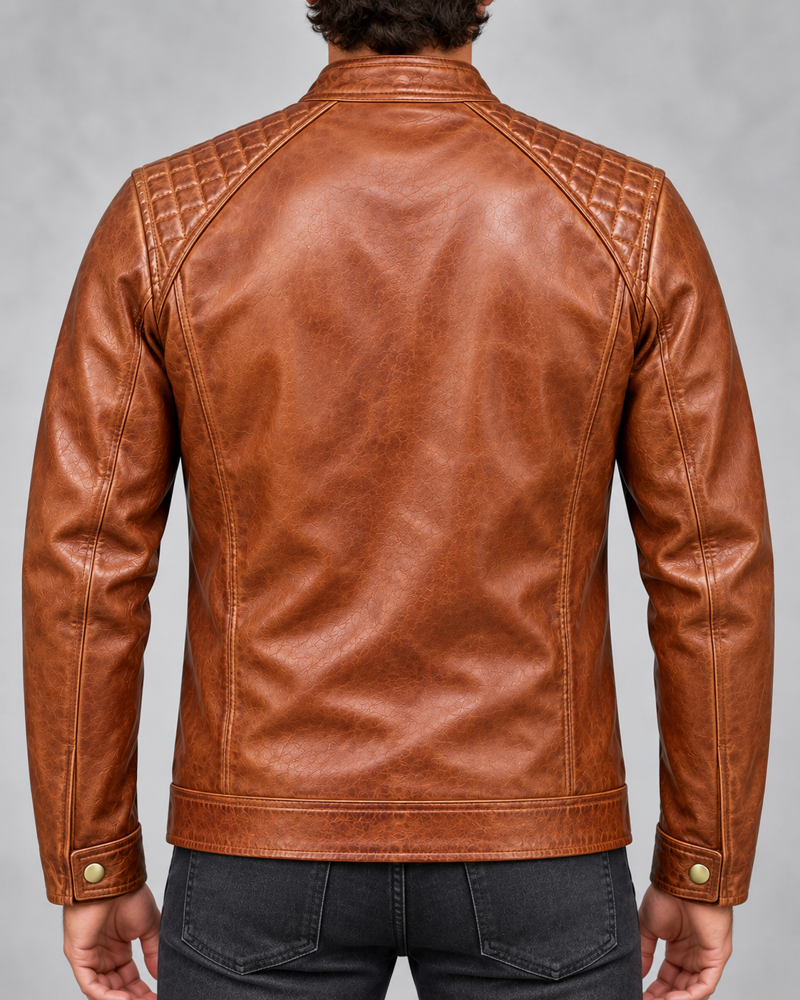Delorne Mercer lambskin jacket — generated back-view visualization
