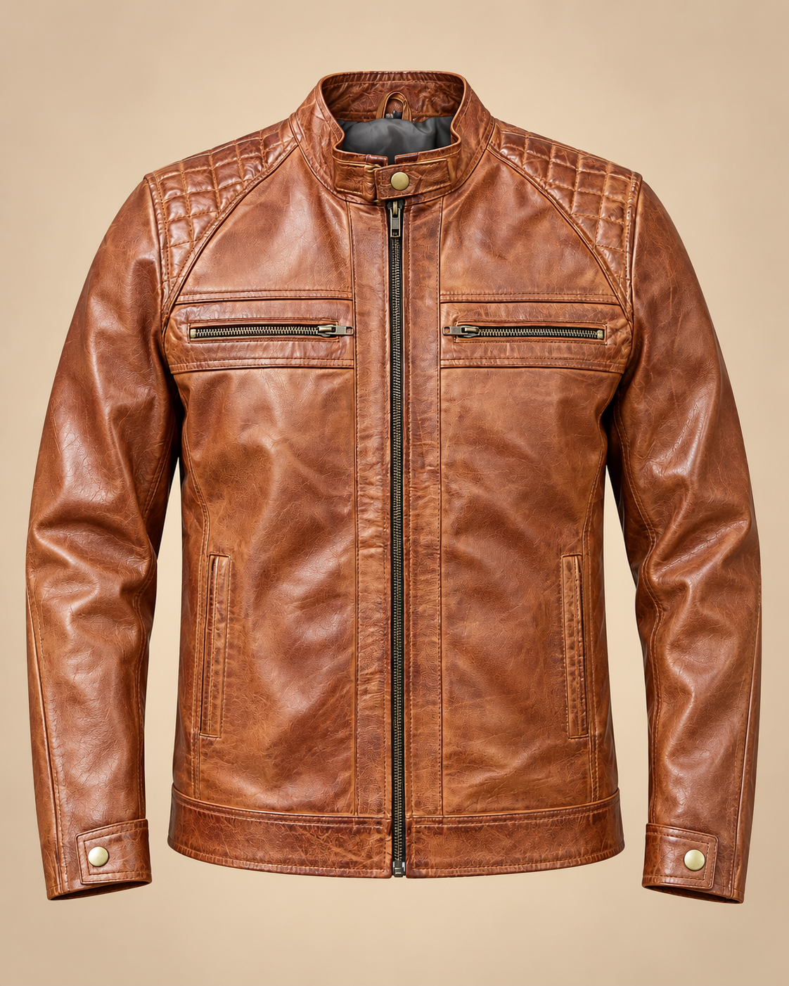 Delorne Mercer lambskin jacket, full front product view