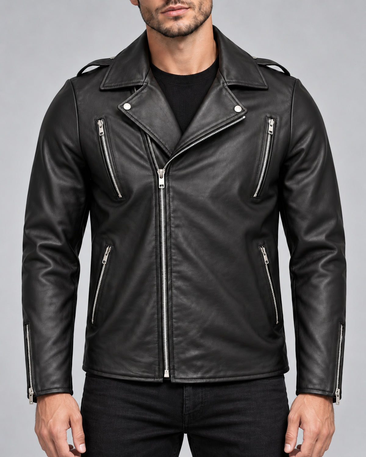 Delorne Onyx lambskin jacket — front