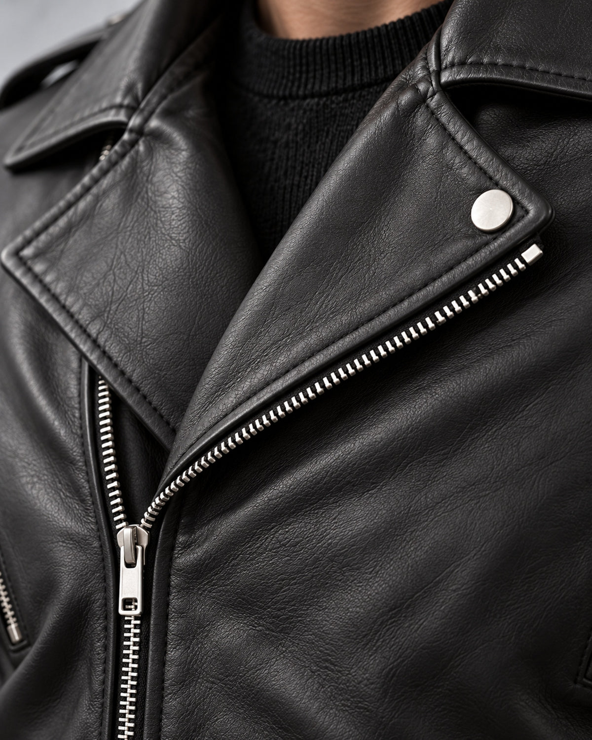 Delorne Onyx lambskin jacket — material macro