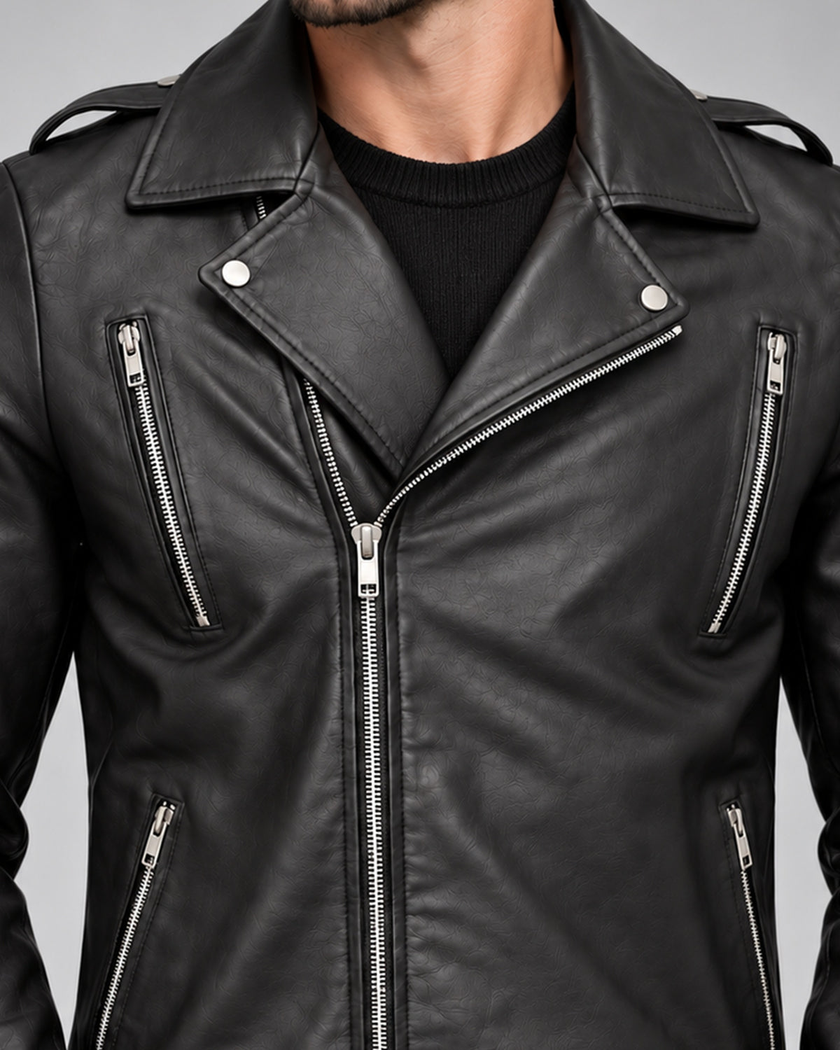 Delorne Onyx lambskin jacket — feature detail